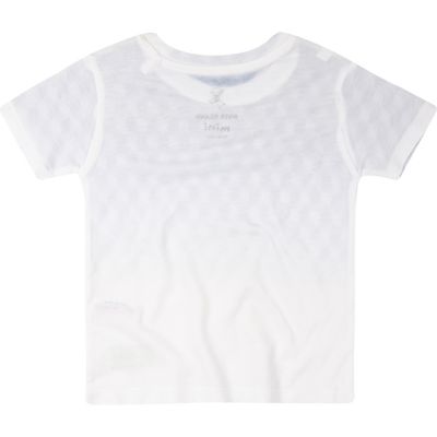 Mini boys blue geometric print t-shirt